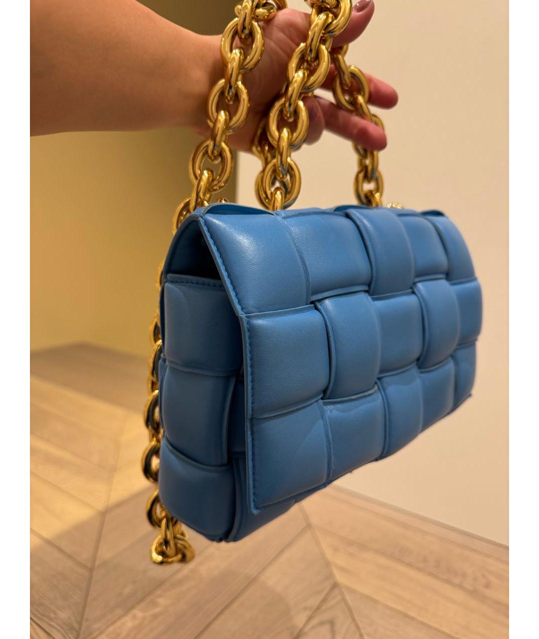 BOTTEGA VENETA Бирюзовая кожаная сумка через плечо, фото 2