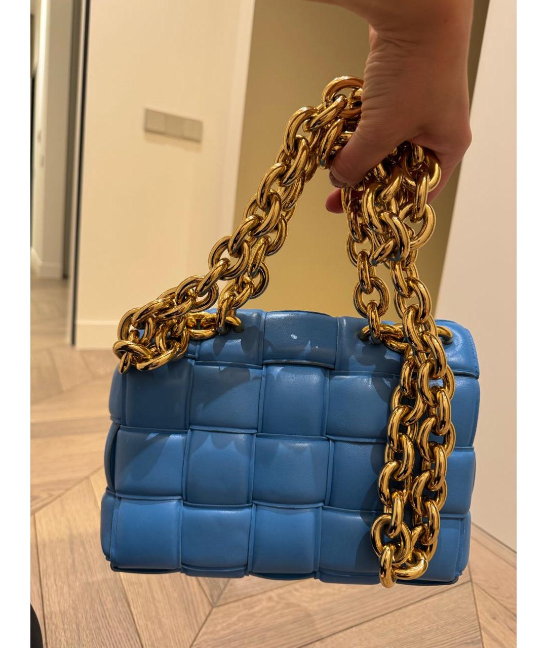BOTTEGA VENETA Бирюзовая кожаная сумка через плечо, фото 3