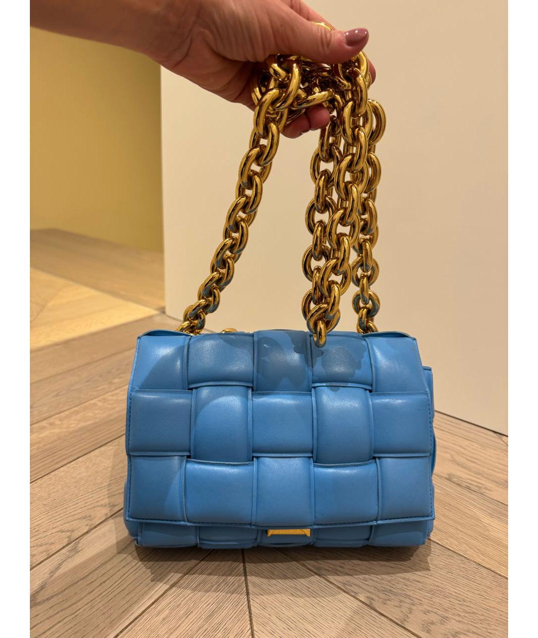 BOTTEGA VENETA Бирюзовая кожаная сумка через плечо, фото 5