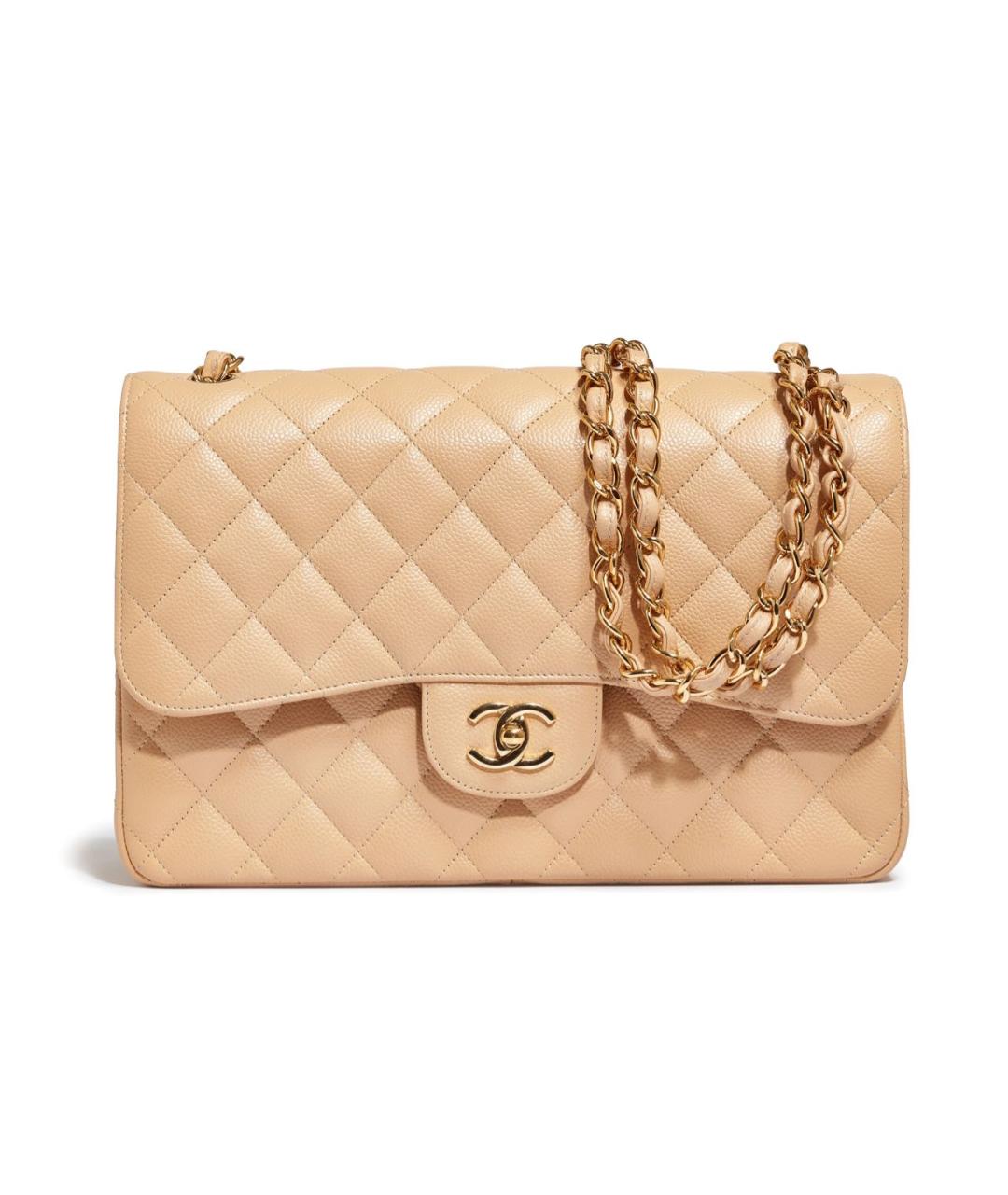 CHANEL Бежевая кожаная сумка через плечо, фото 1