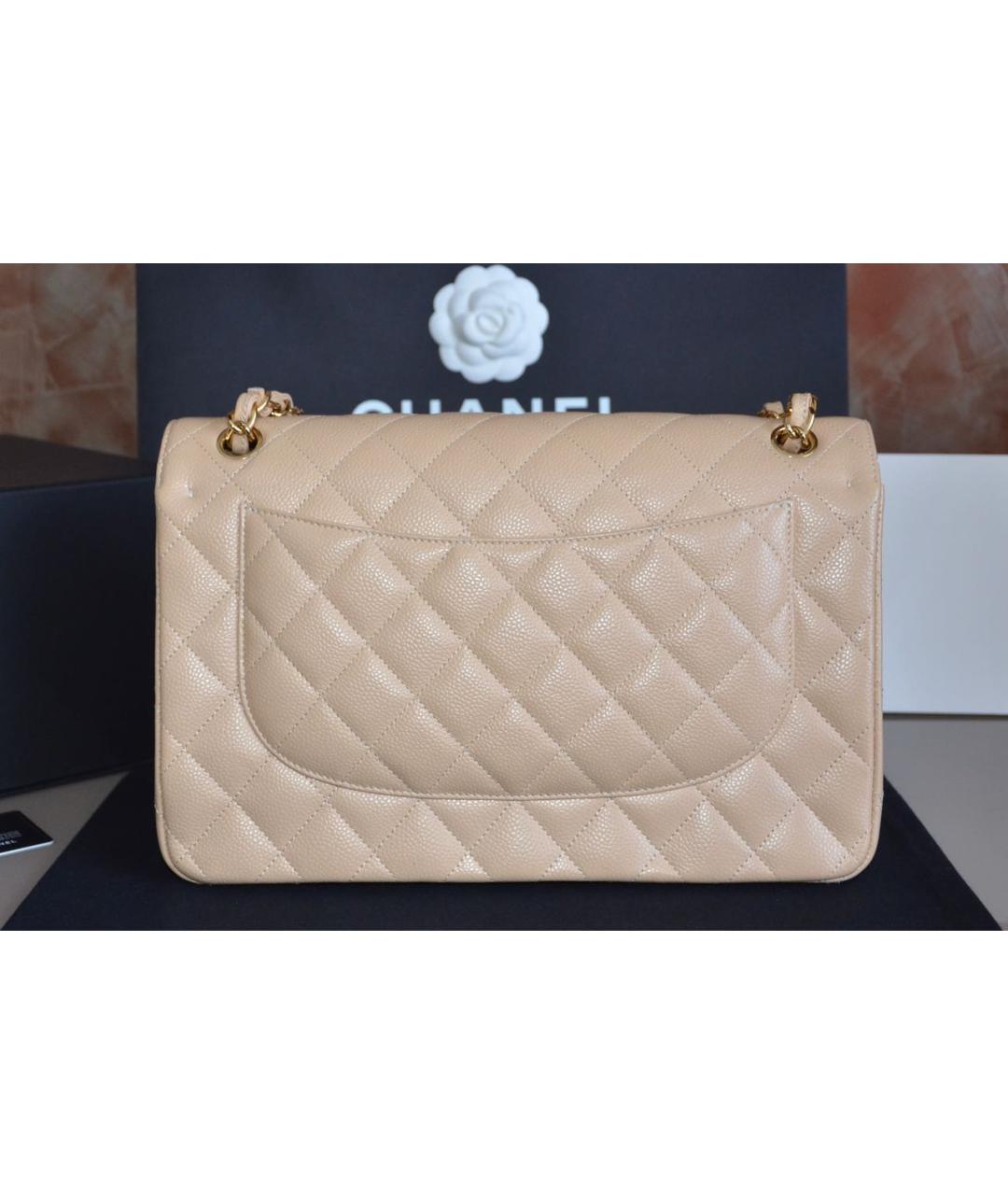 CHANEL Бежевая кожаная сумка через плечо, фото 3