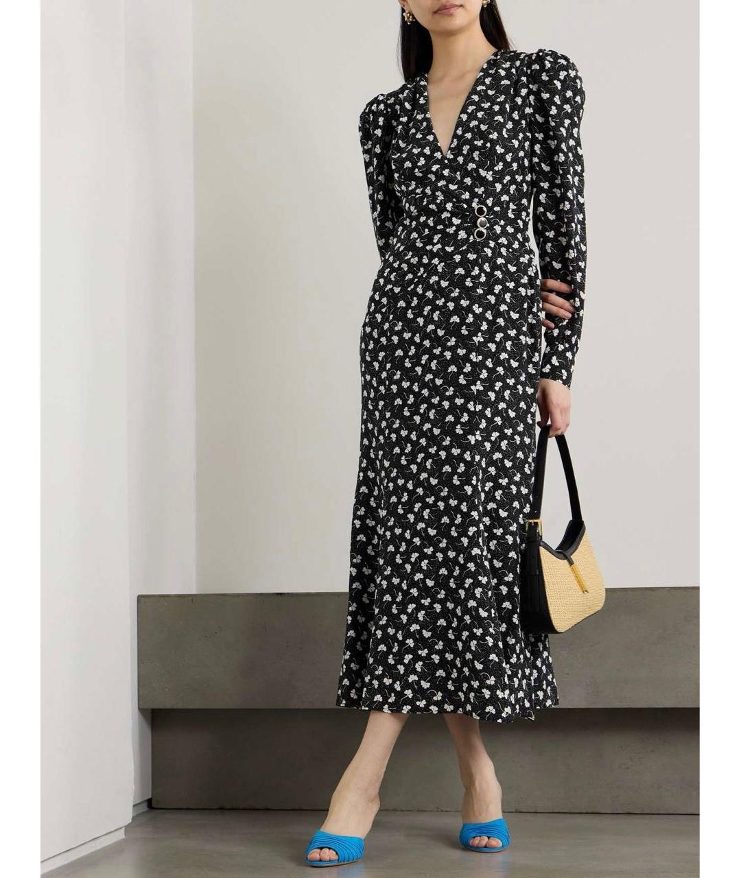 ALESSANDRA RICH Черное шелковое коктейльное платье, фото 5