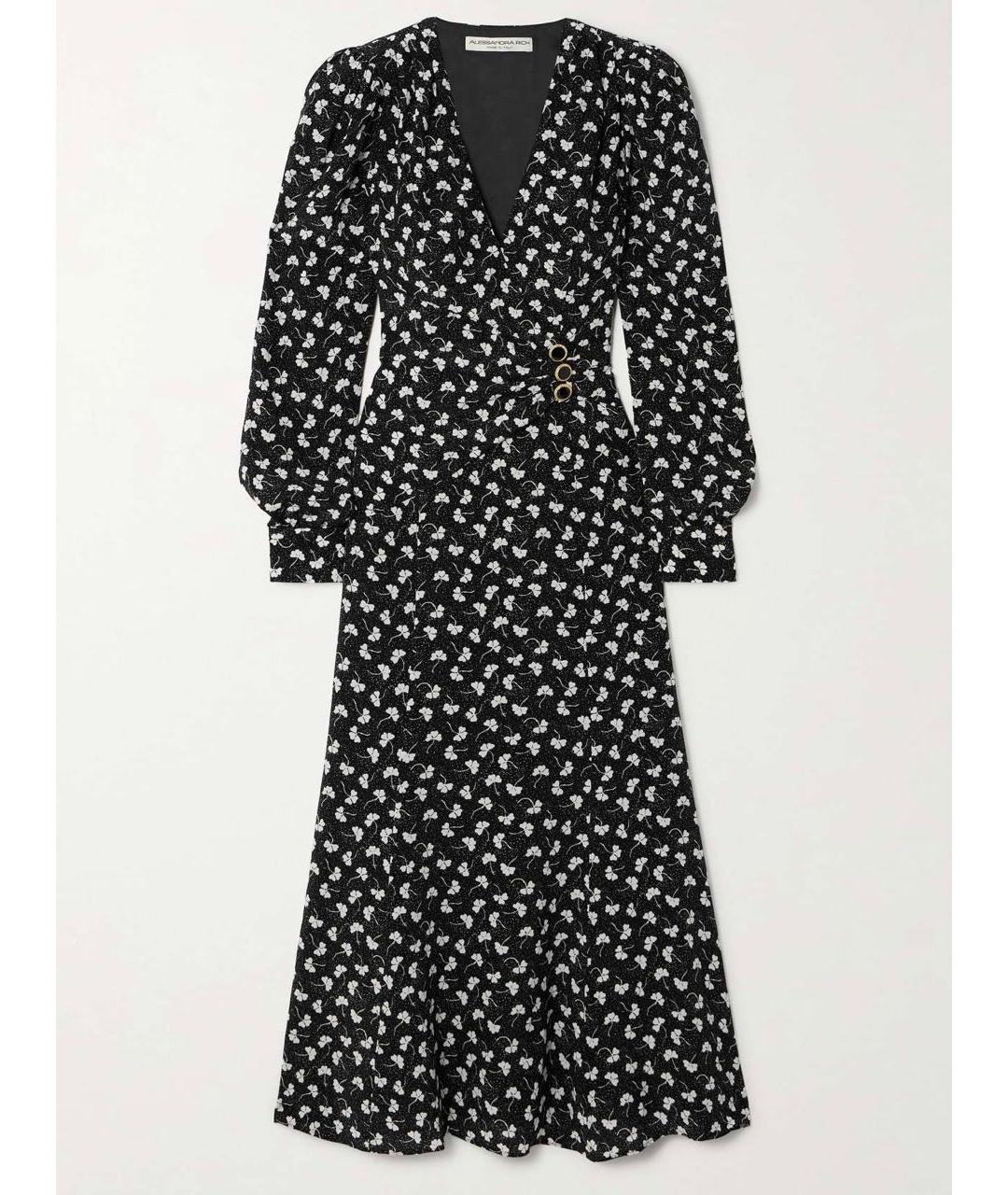 ALESSANDRA RICH Черное шелковое коктейльное платье, фото 8