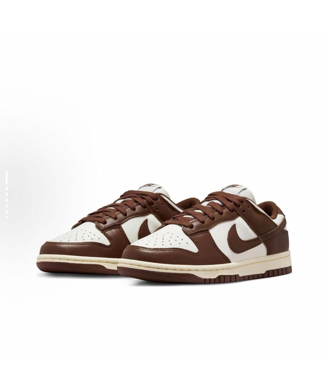 NIKE Коричневые кожаные низкие кроссовки / кеды, фото 2