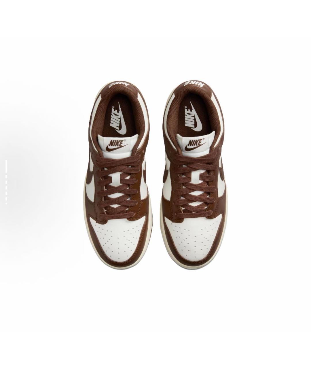 NIKE Коричневые кожаные низкие кроссовки / кеды, фото 3