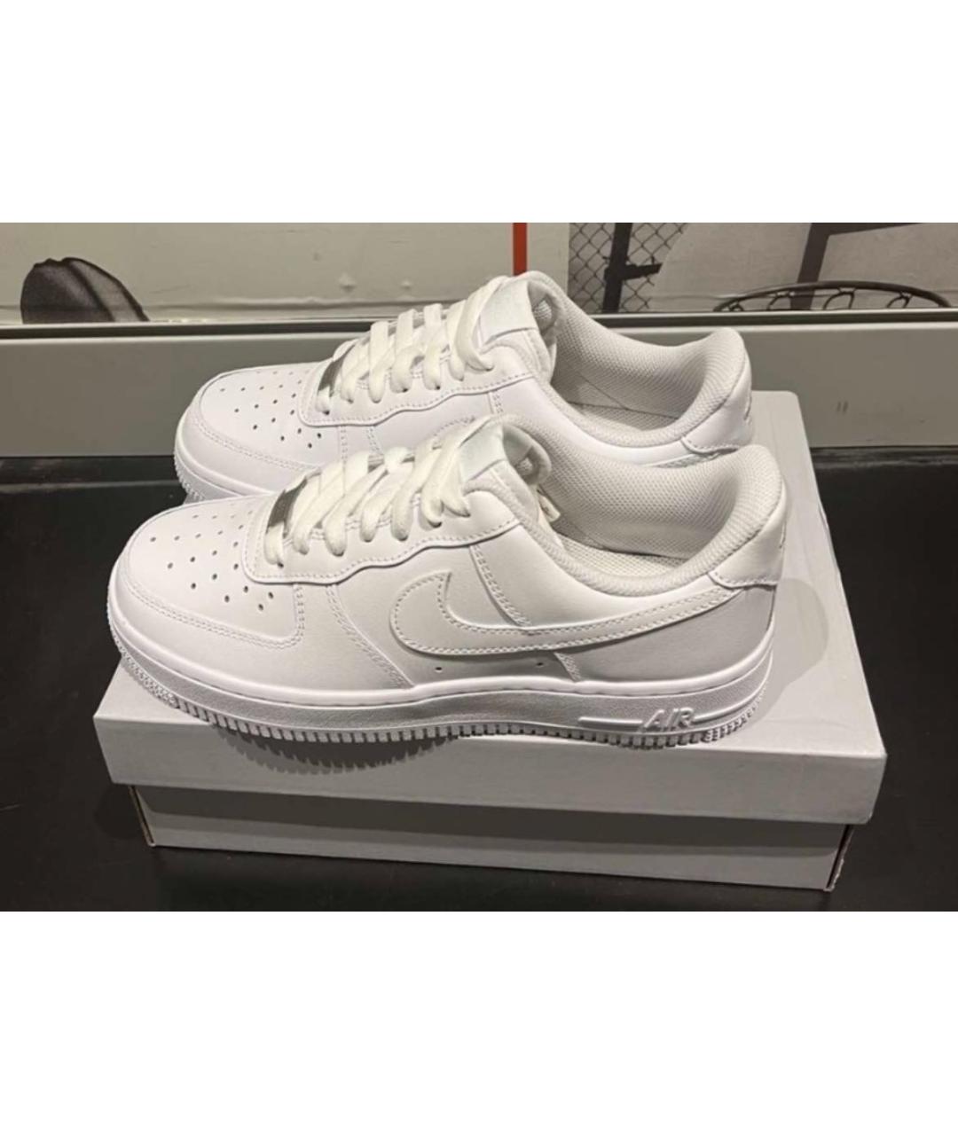 NIKE Белые низкие кроссовки / кеды из искусственной кожи, фото 6