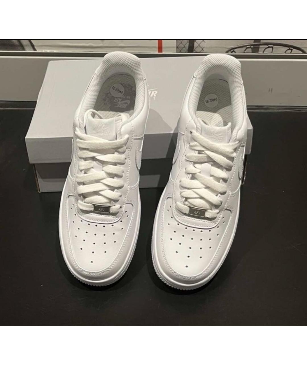 NIKE Белые низкие кроссовки / кеды из искусственной кожи, фото 5
