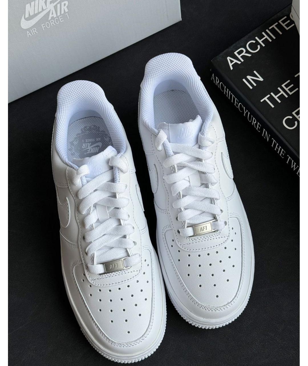 NIKE Белые кроссовки из искусственной кожи, фото 5