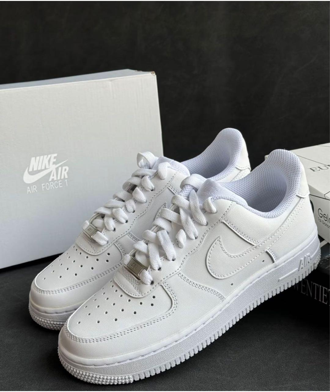 NIKE Белые кроссовки из искусственной кожи, фото 4