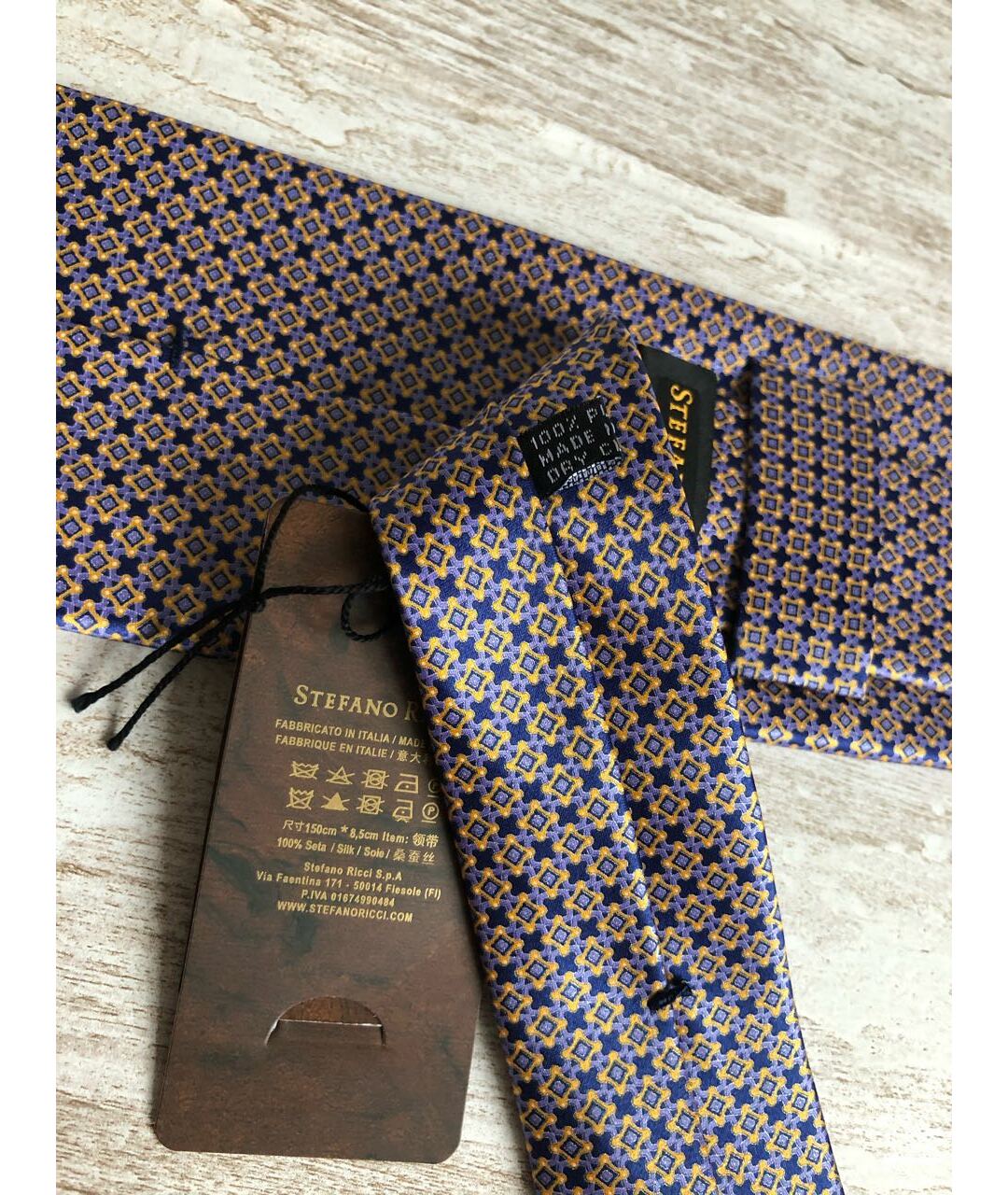 STEFANO RICCI Горчичный шелковый галстук, фото 2