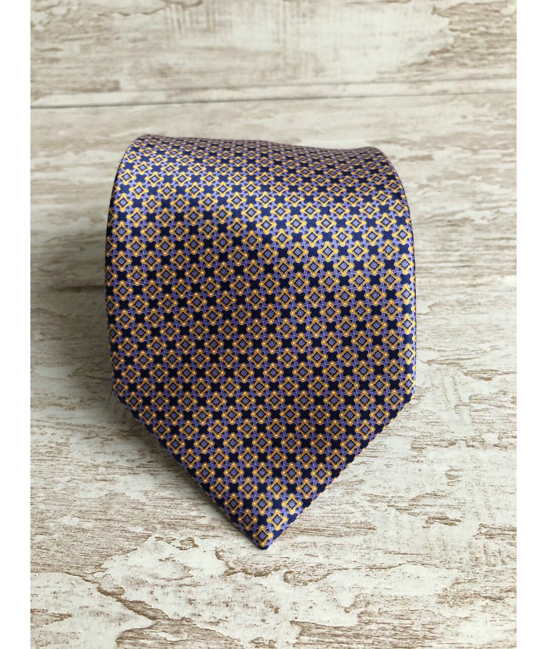 STEFANO RICCI Горчичный шелковый галстук, фото 4