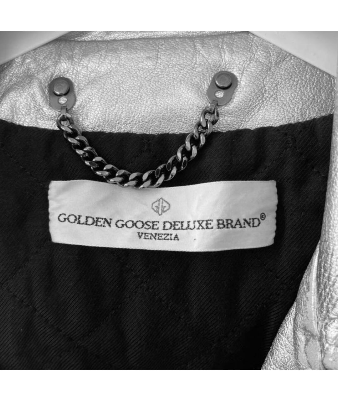 GOLDEN GOOSE DELUXE BRAND Серебряная кожаная куртка, фото 3