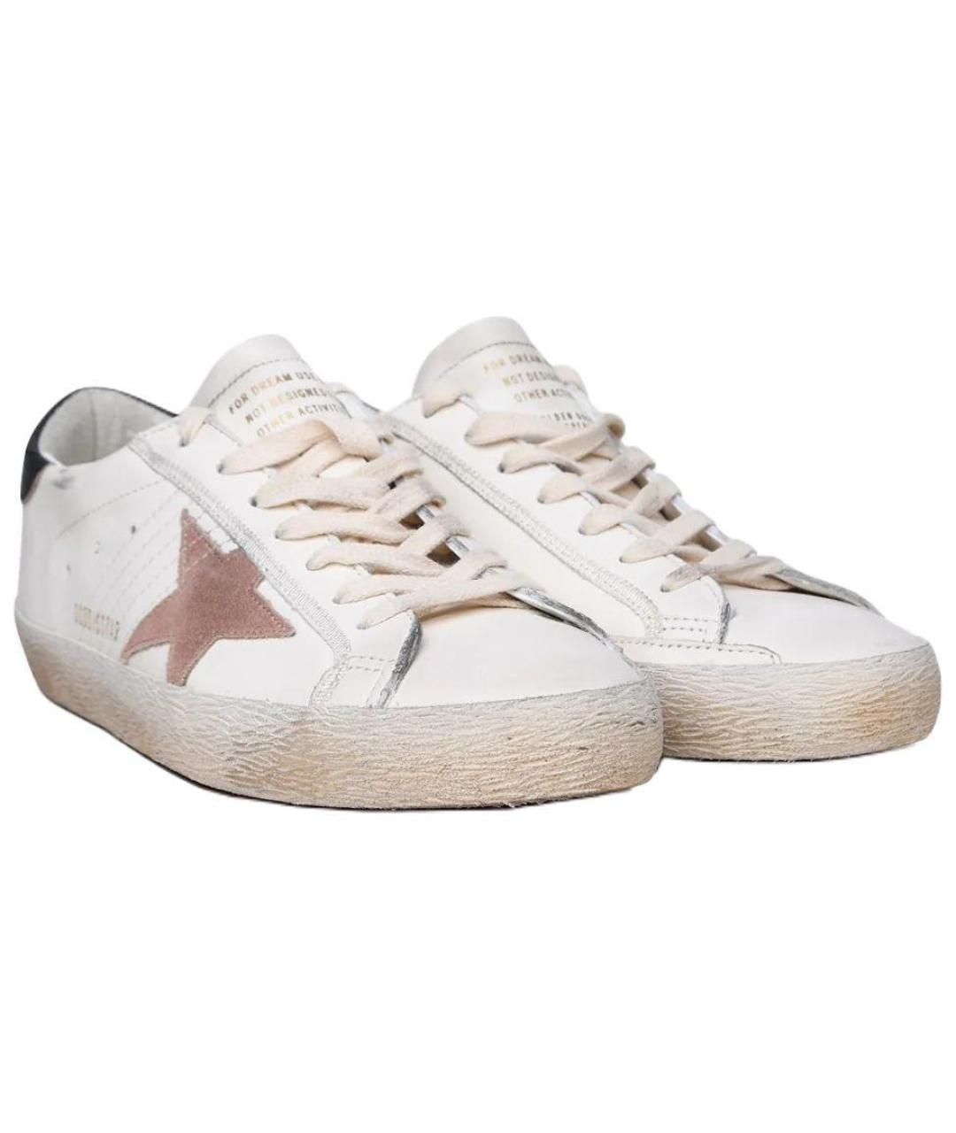 GOLDEN GOOSE DELUXE BRAND Белые кожаные низкие кроссовки / кеды, фото 3