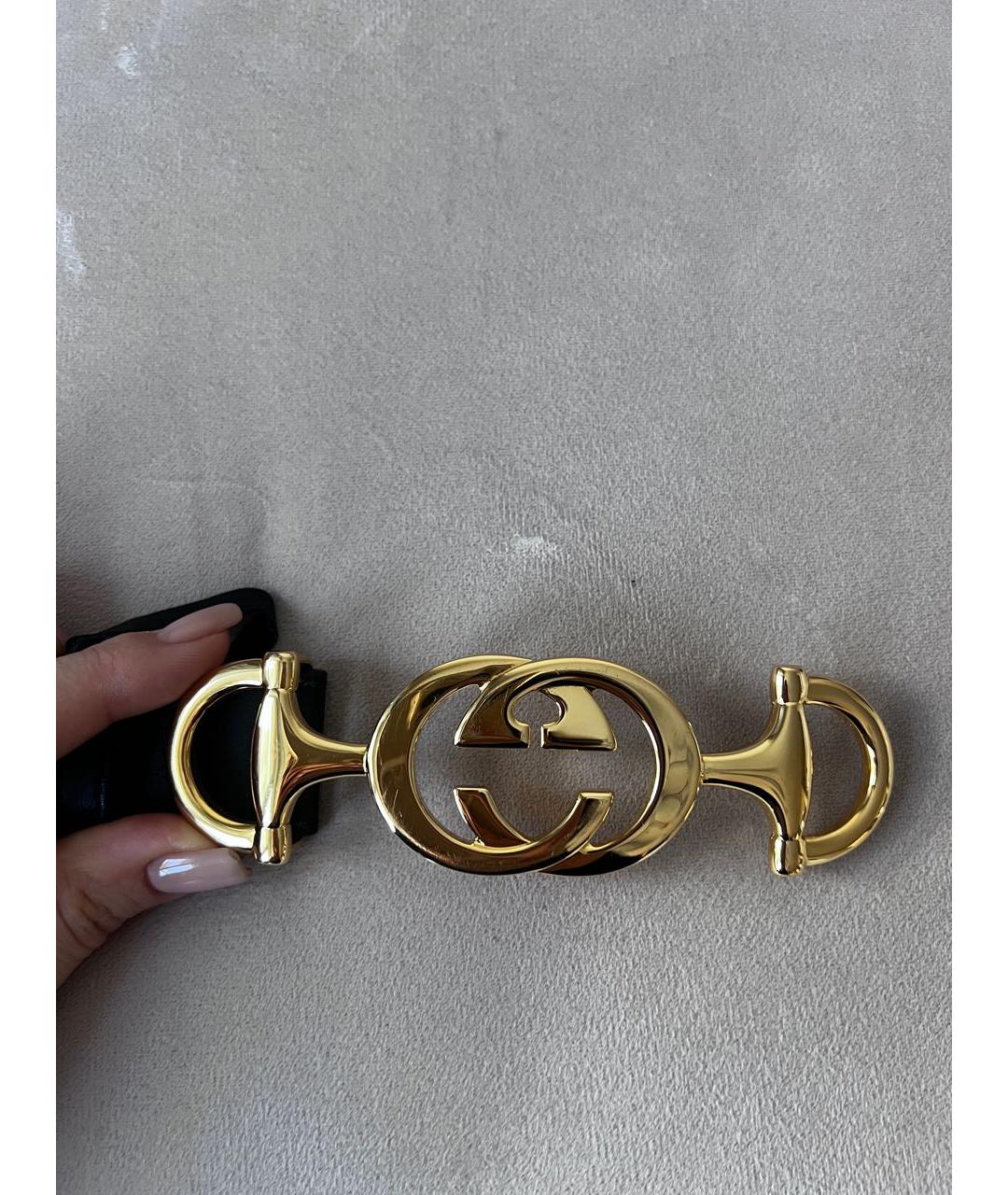 GUCCI Черный кожаный ремень, фото 2