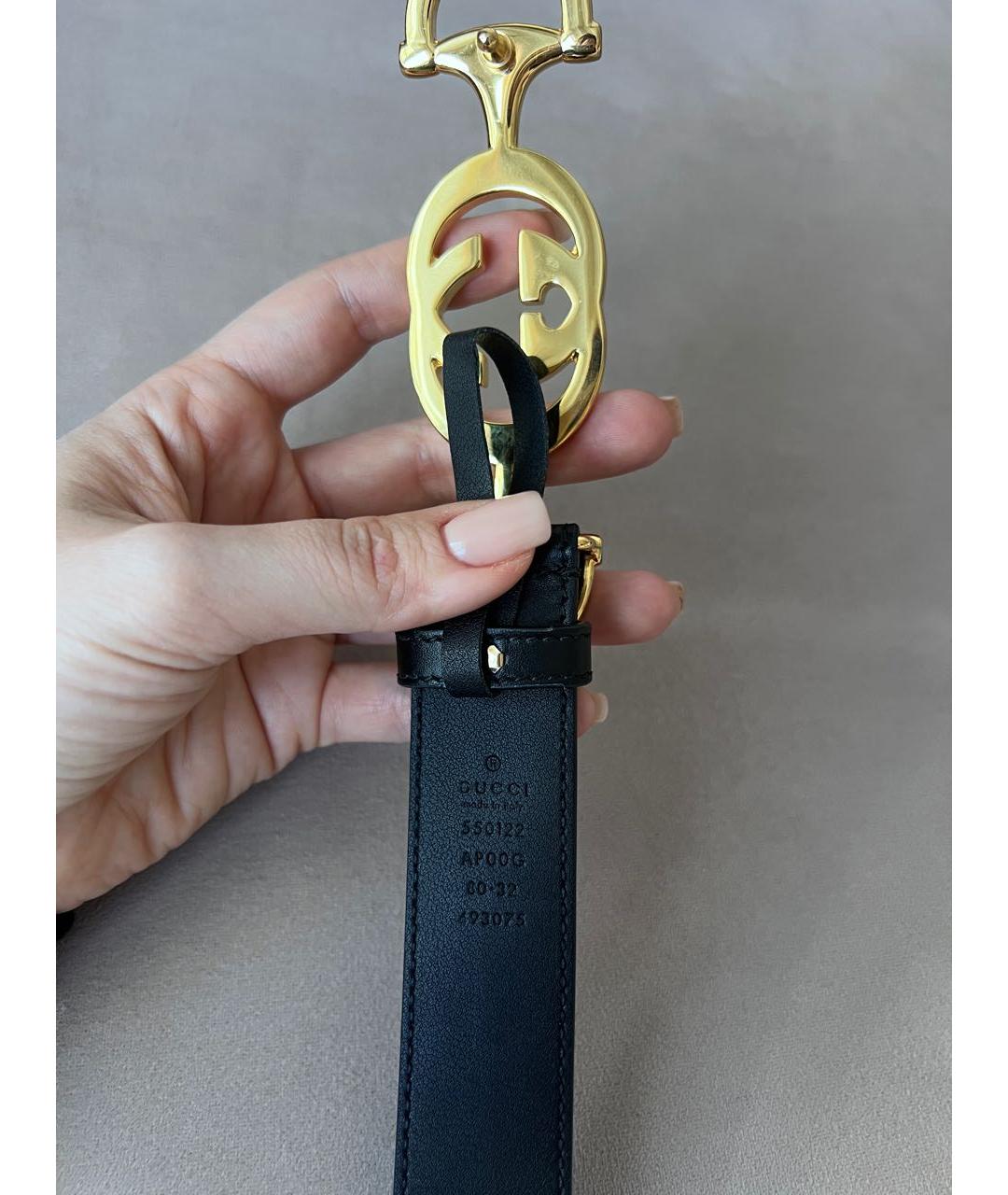 GUCCI Черный кожаный ремень, фото 3