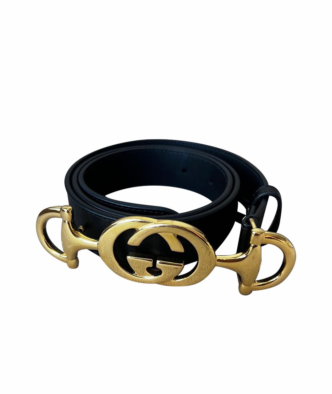 GUCCI Черный кожаный ремень, фото 1