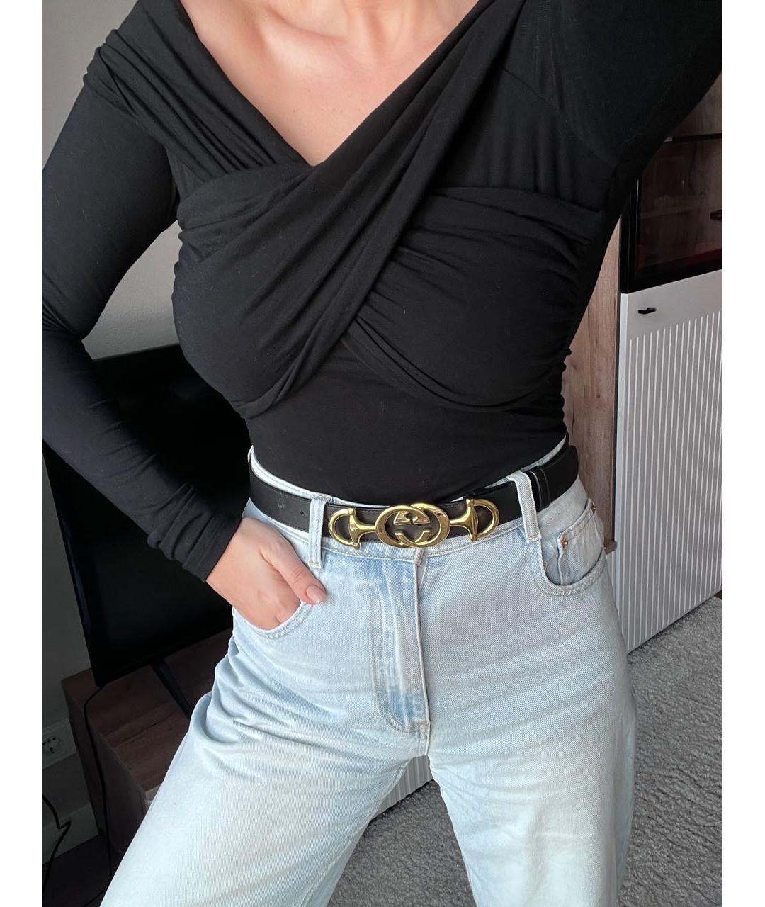 GUCCI Черный кожаный ремень, фото 7