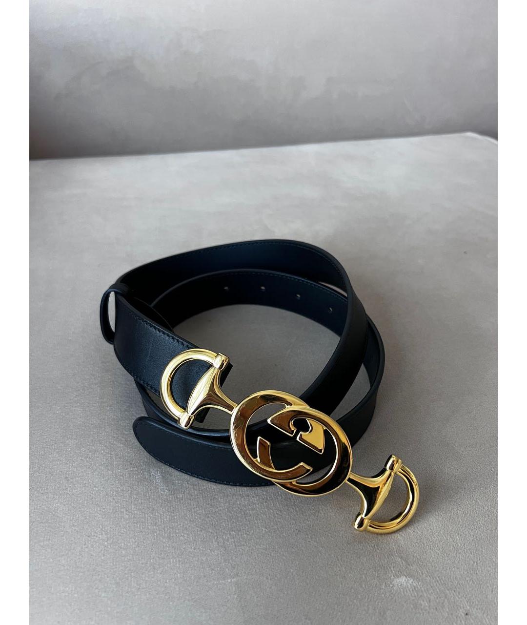 GUCCI Черный кожаный ремень, фото 4