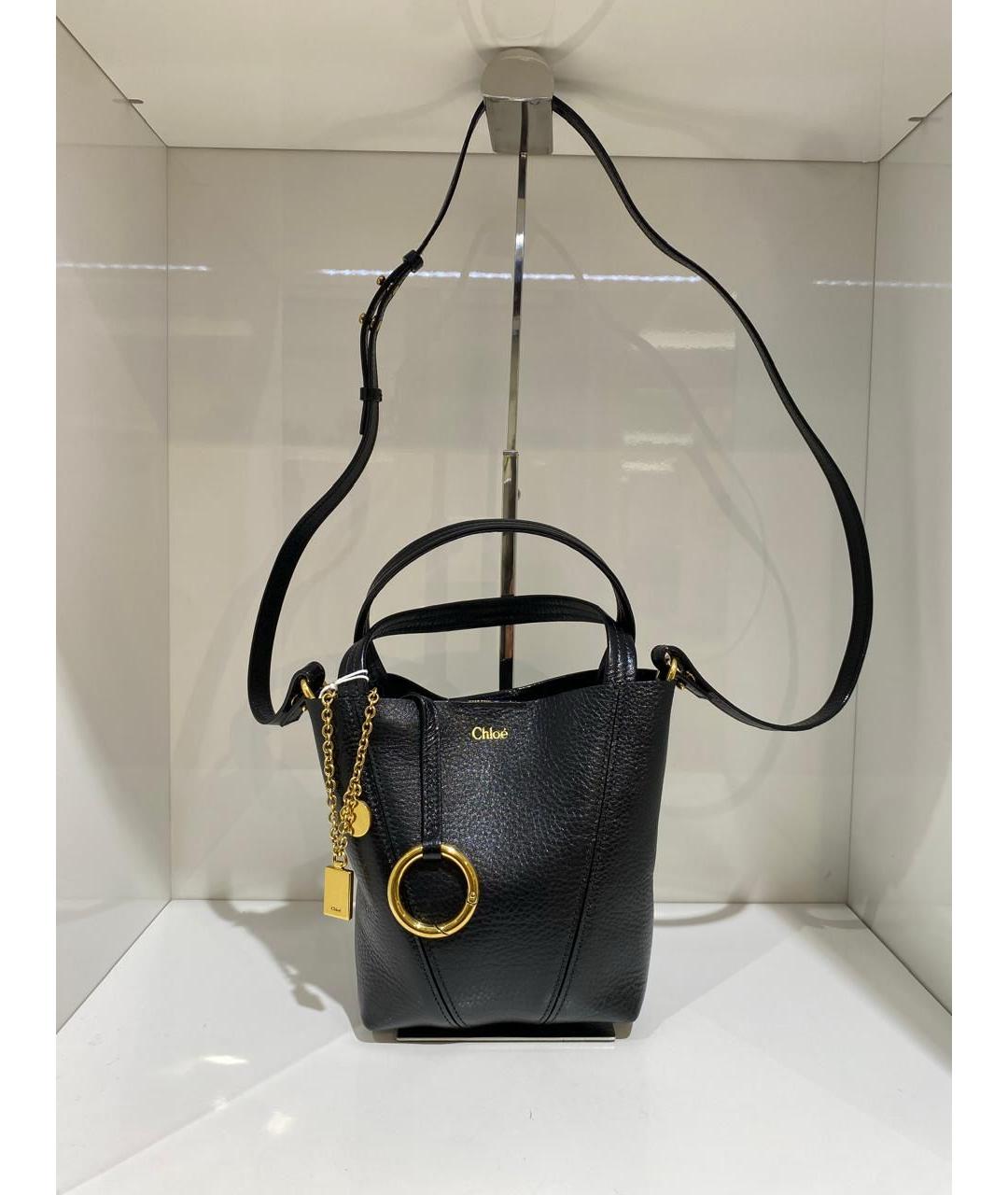 CHLOE Черная кожаная сумка тоут, фото 3