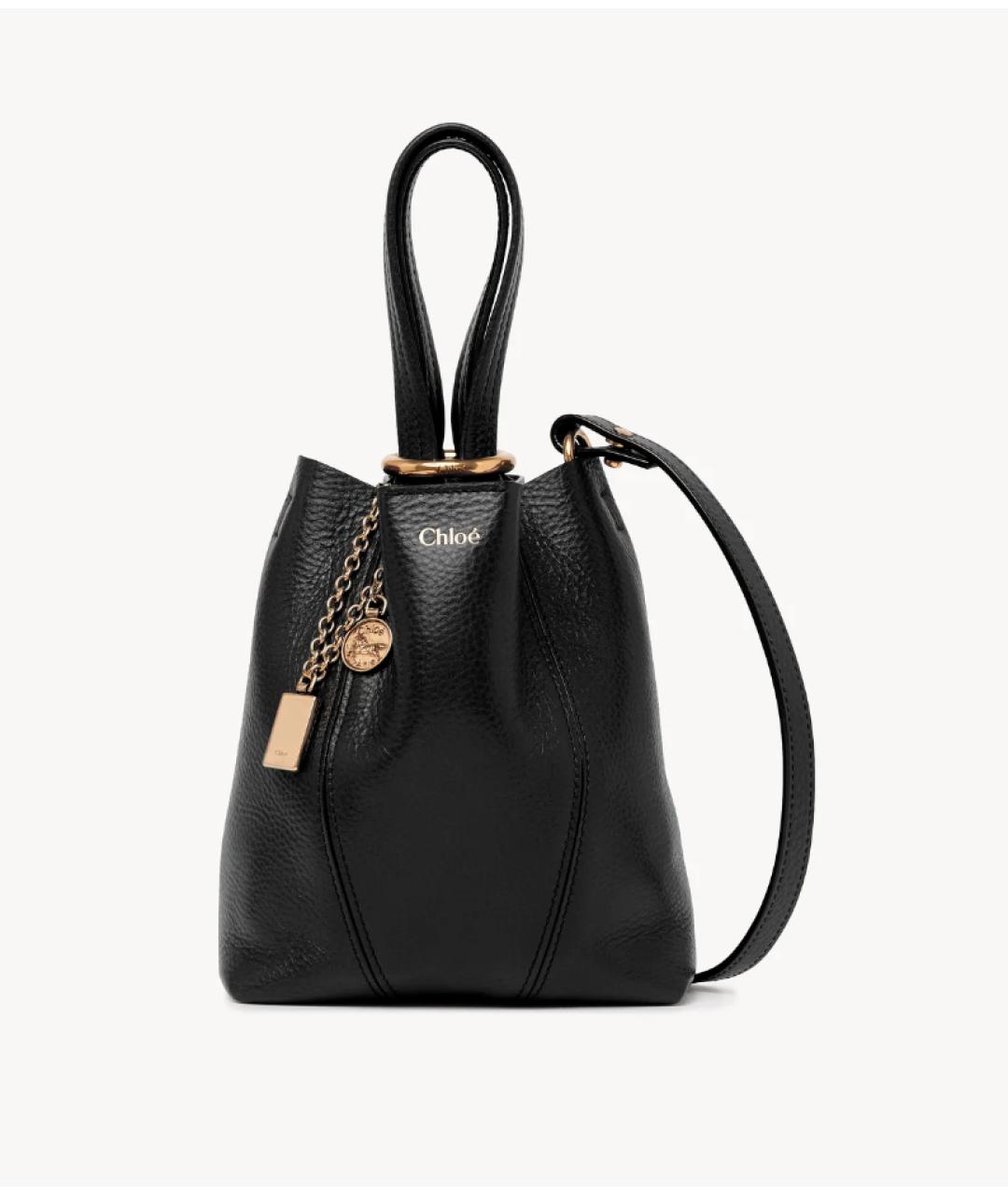 CHLOE Черная кожаная сумка тоут, фото 2