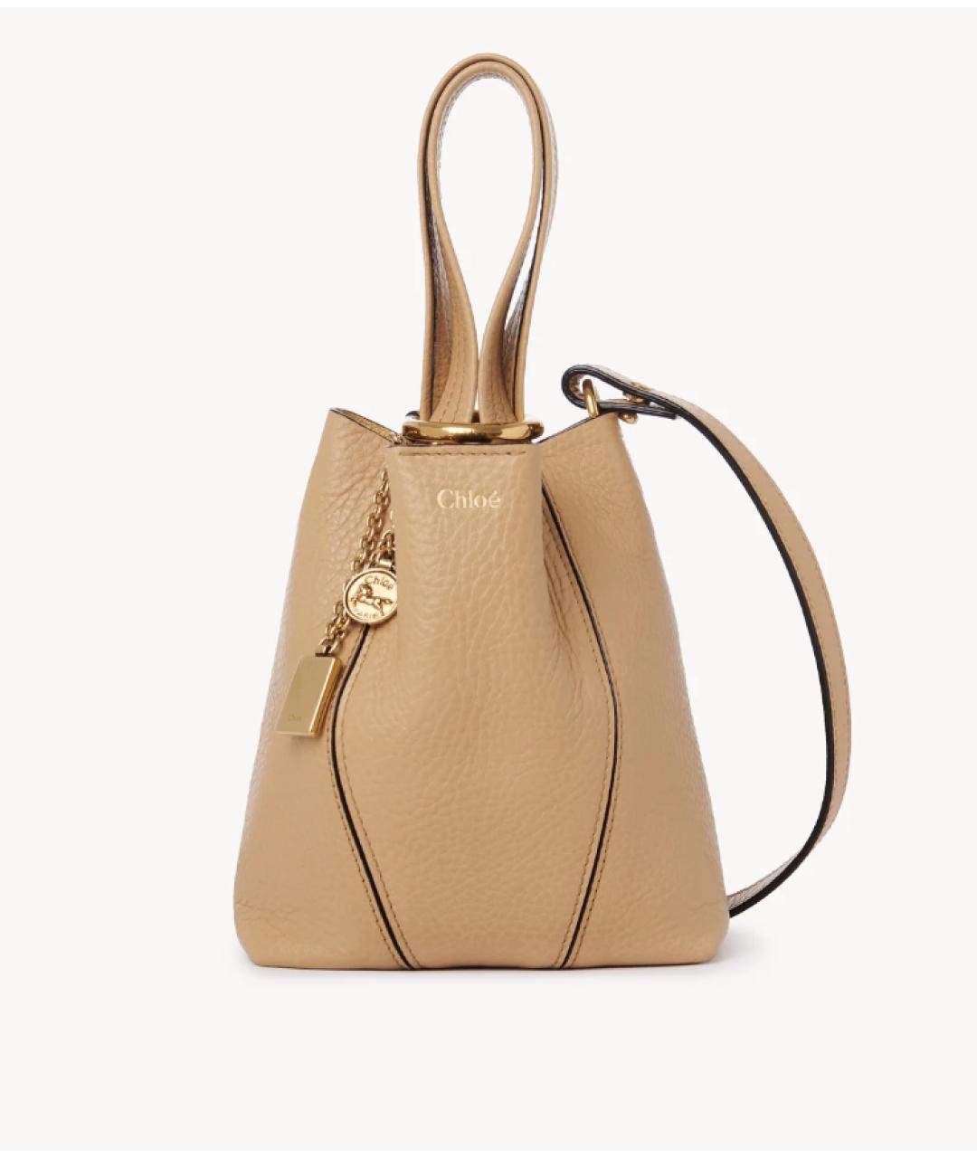 CHLOE Бежевая кожаная сумка тоут, фото 2