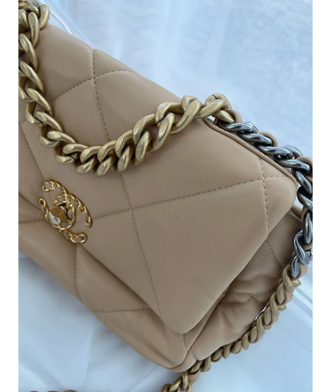 CHANEL Бежевая кожаная сумка через плечо, фото 2