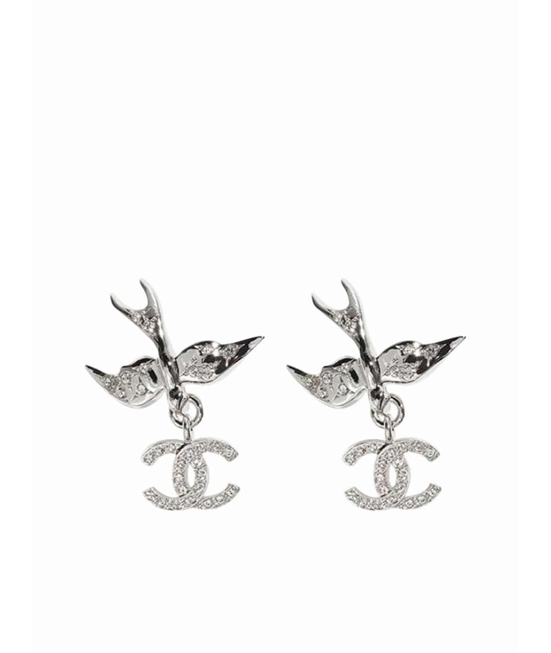 CHANEL Серебряные металлические серьги, фото 1