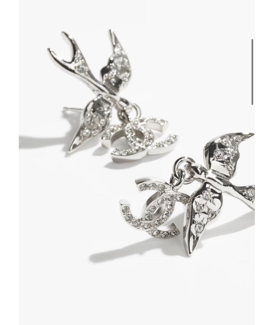 CHANEL Серебряные металлические серьги, фото 4