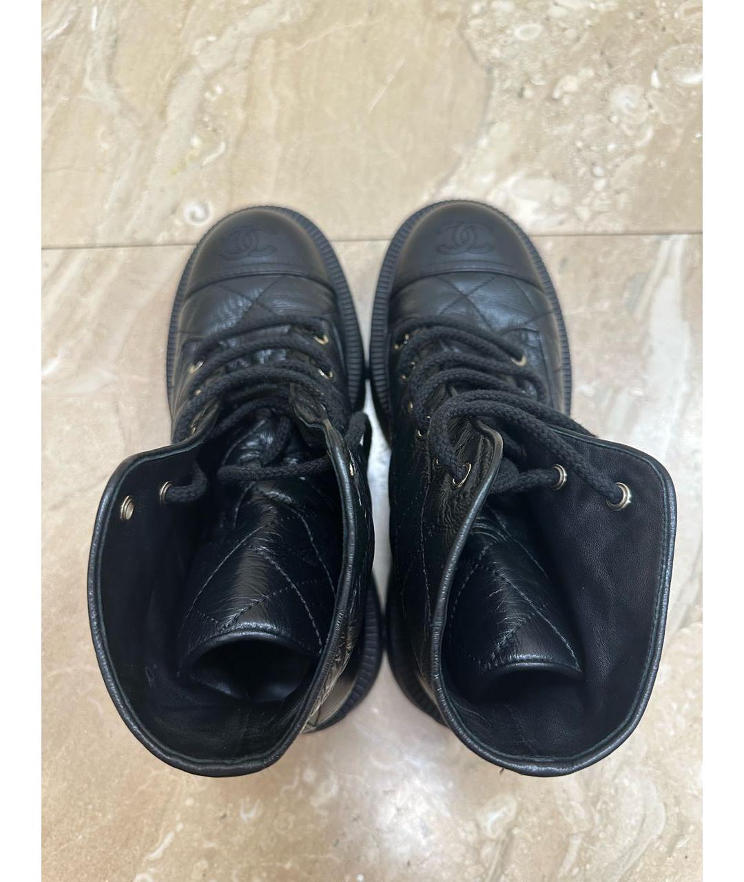 CHANEL Черные кожаные ботинки, фото 2