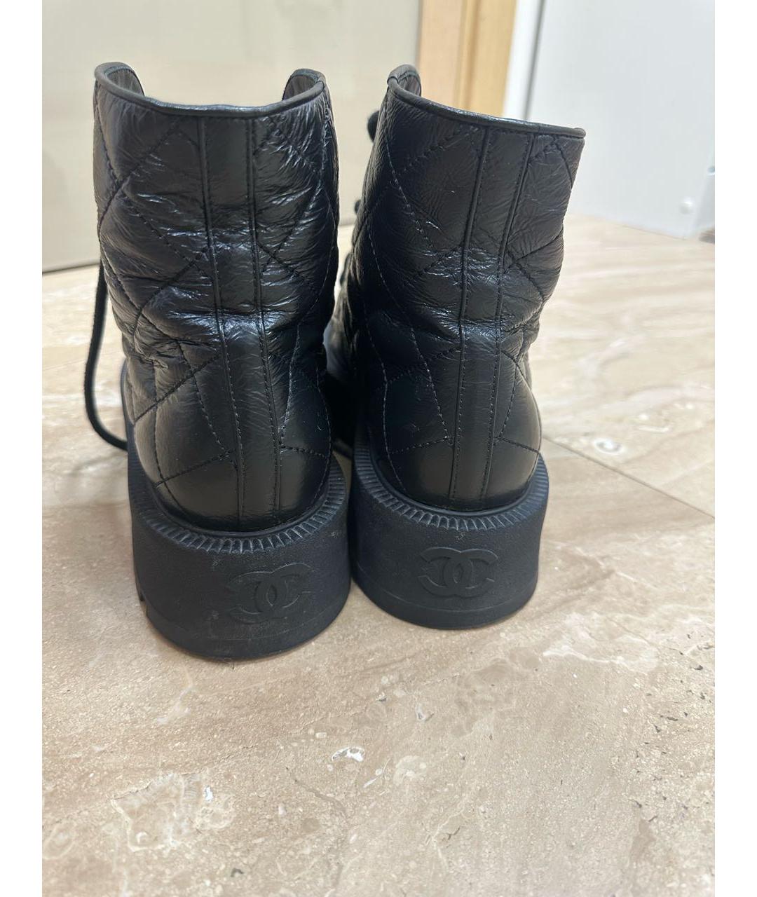 CHANEL Черные кожаные ботинки, фото 3
