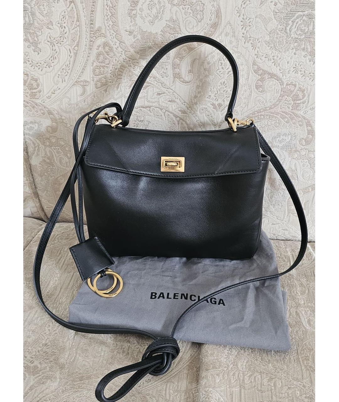 BALENCIAGA Черная кожаная сумка с короткими ручками, фото 9