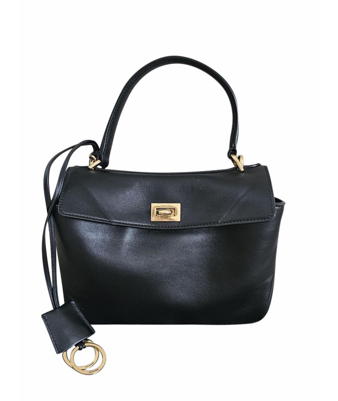 BALENCIAGA Черная кожаная сумка с короткими ручками, фото 1