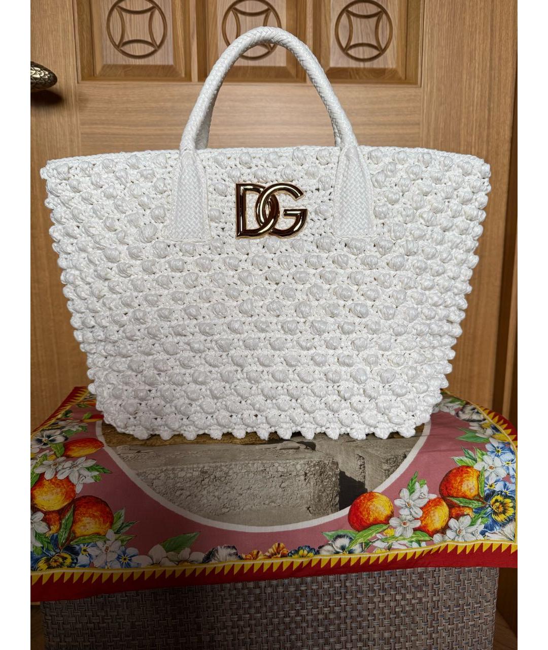 DOLCE&GABBANA Белая сумка тоут, фото 8