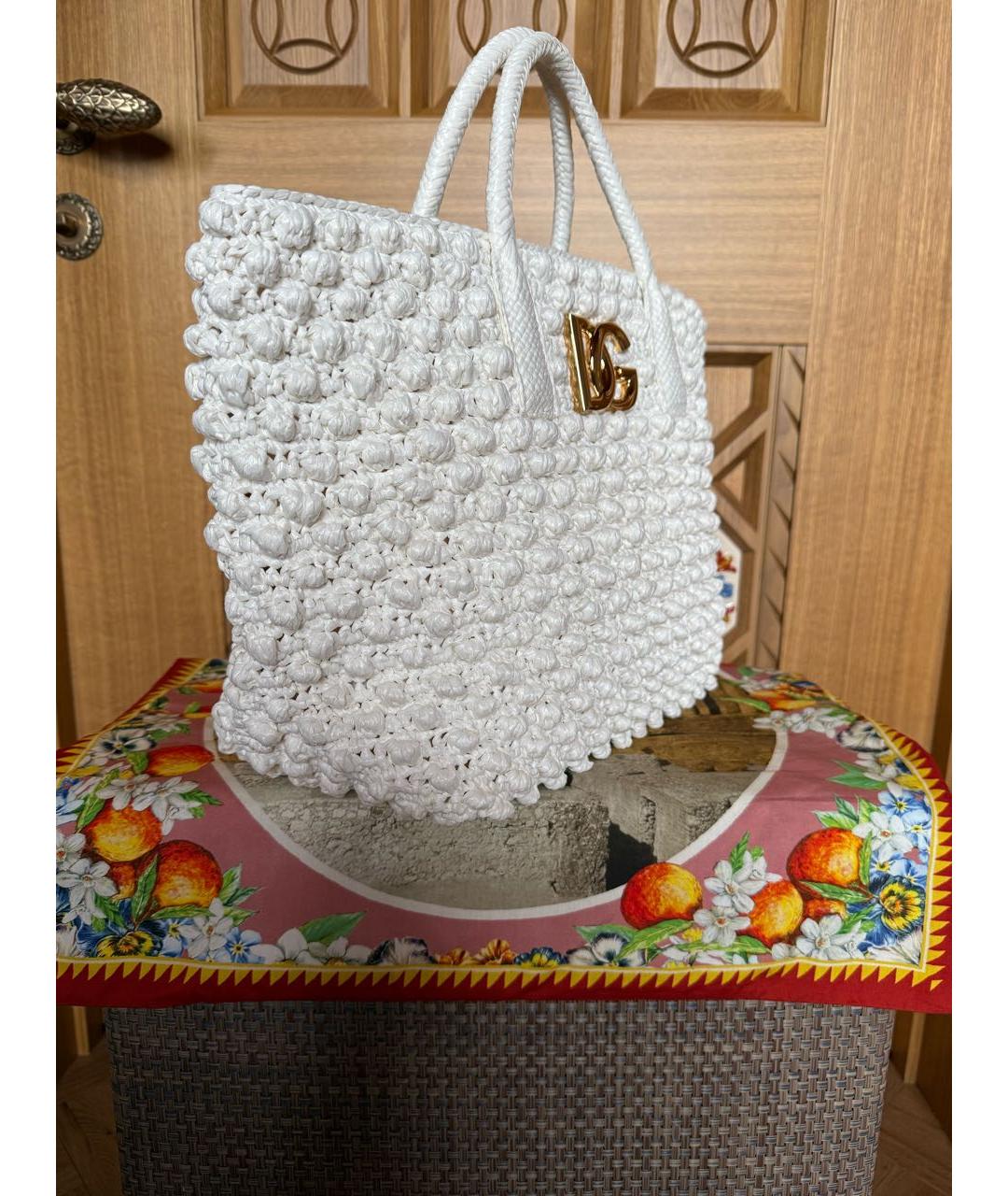 DOLCE&GABBANA Белая сумка тоут, фото 3