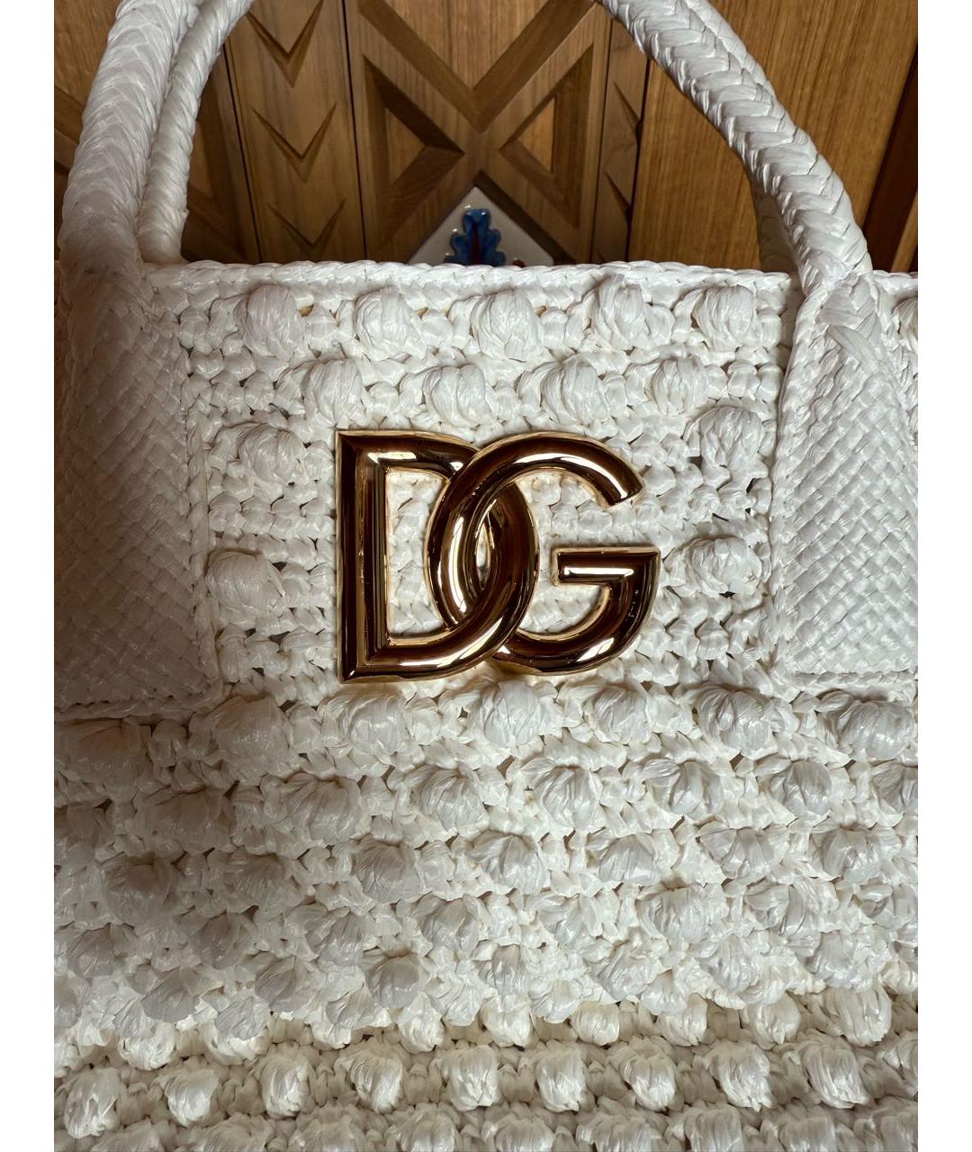 DOLCE&GABBANA Белая сумка тоут, фото 5