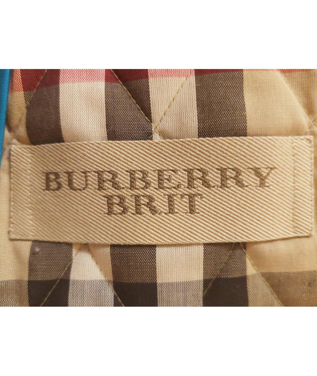 BURBERRY Бирюзовая полиэстеровая куртка, фото 2