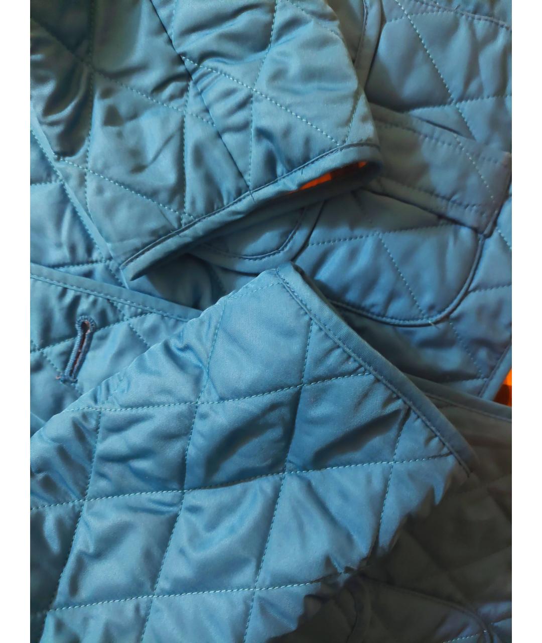 BURBERRY Бирюзовая полиэстеровая куртка, фото 8