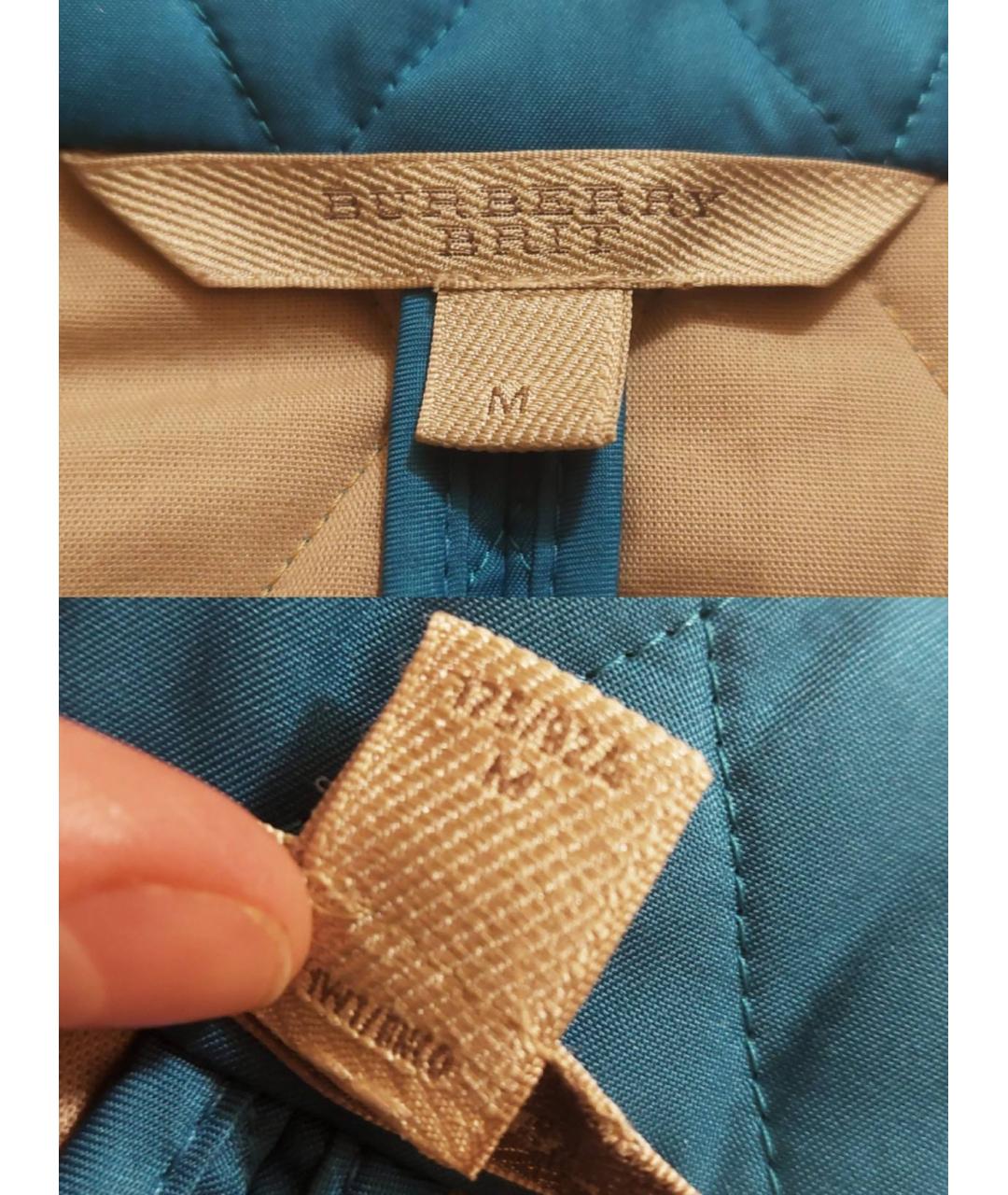 BURBERRY Бирюзовая полиэстеровая куртка, фото 3