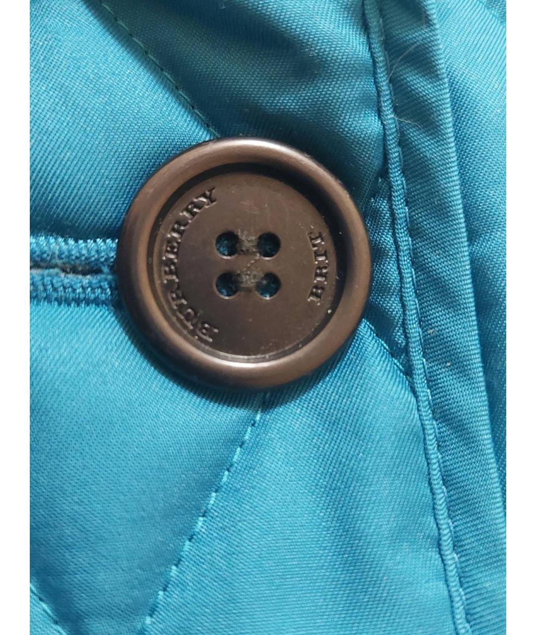BURBERRY Бирюзовая полиэстеровая куртка, фото 7