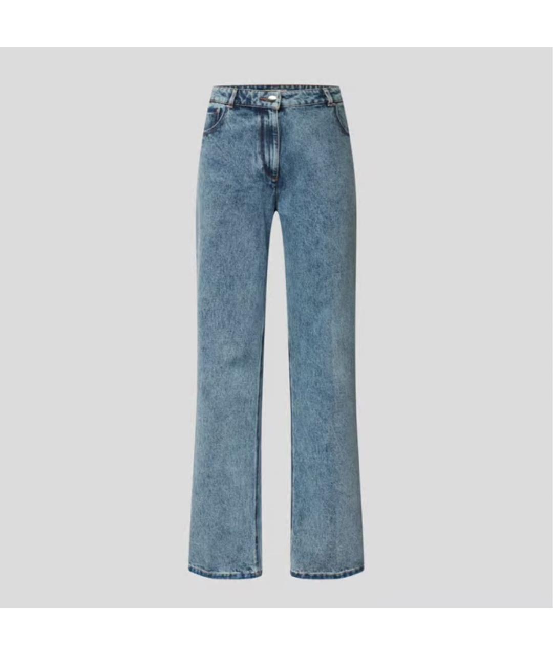 NINA RICCI Голубые хлопковые прямые джинсы, фото 5