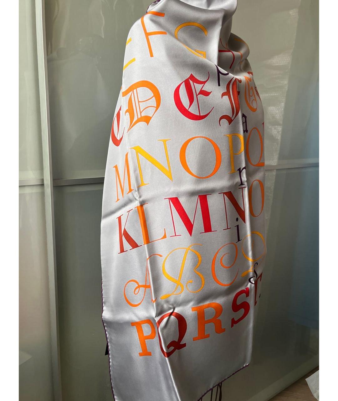 HERMES Фиолетовый шелковый платок, фото 6