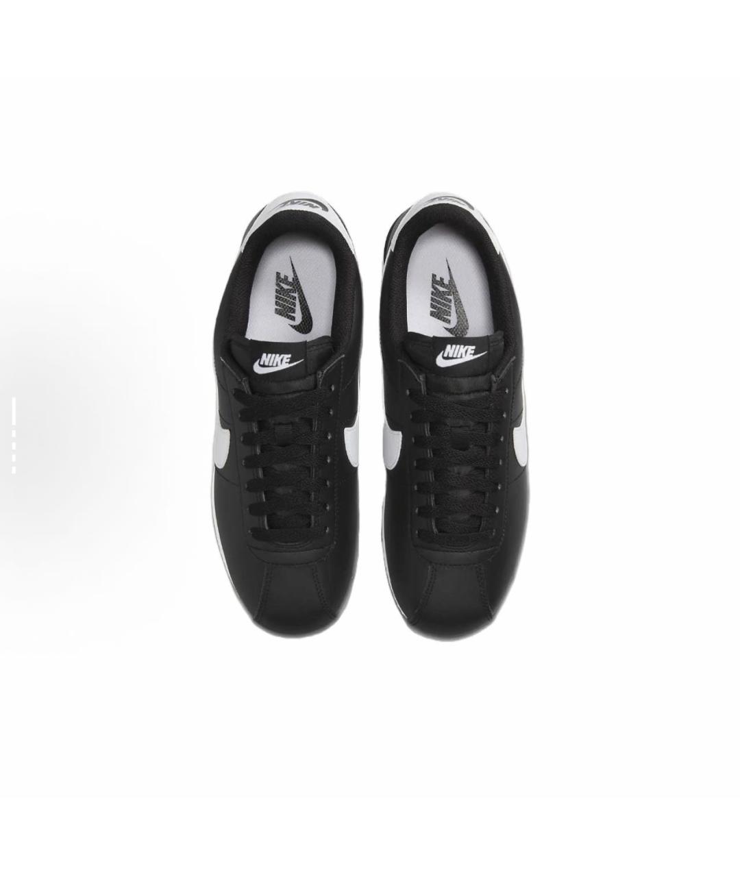 NIKE Черные кожаные низкие кроссовки / кеды, фото 3