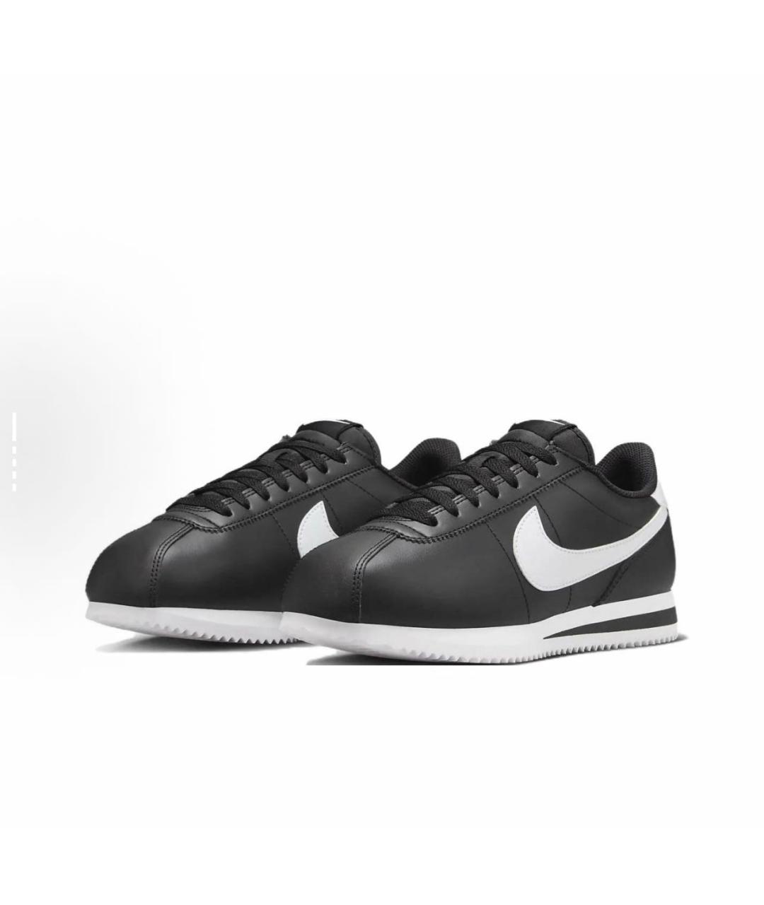 NIKE Черные кожаные низкие кроссовки / кеды, фото 2