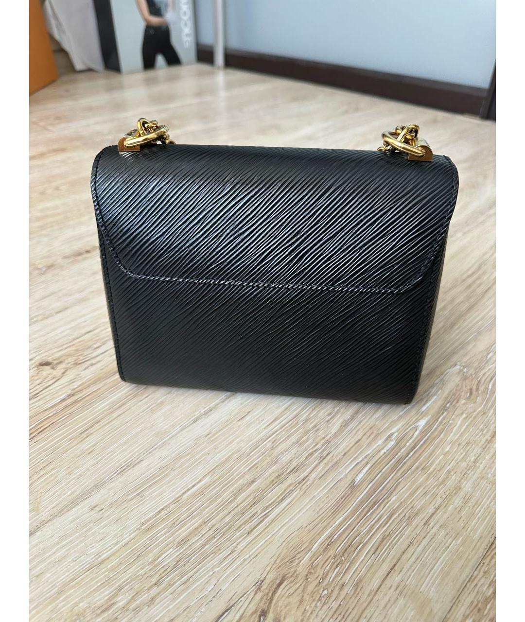 LOUIS VUITTON Черная кожаная сумка через плечо, фото 3