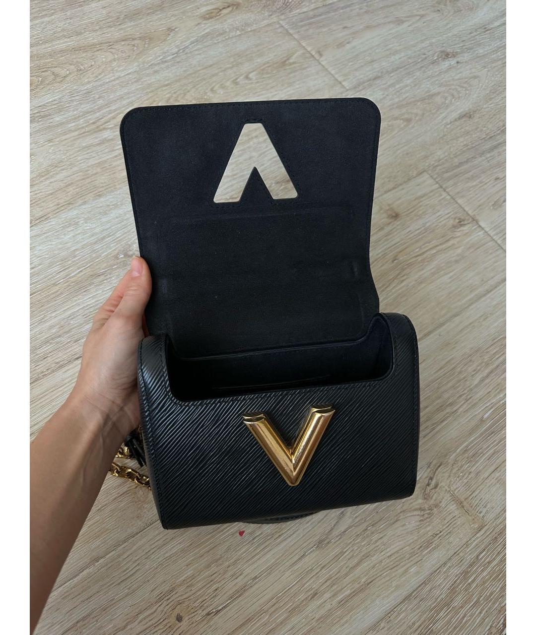 LOUIS VUITTON Черная кожаная сумка через плечо, фото 4