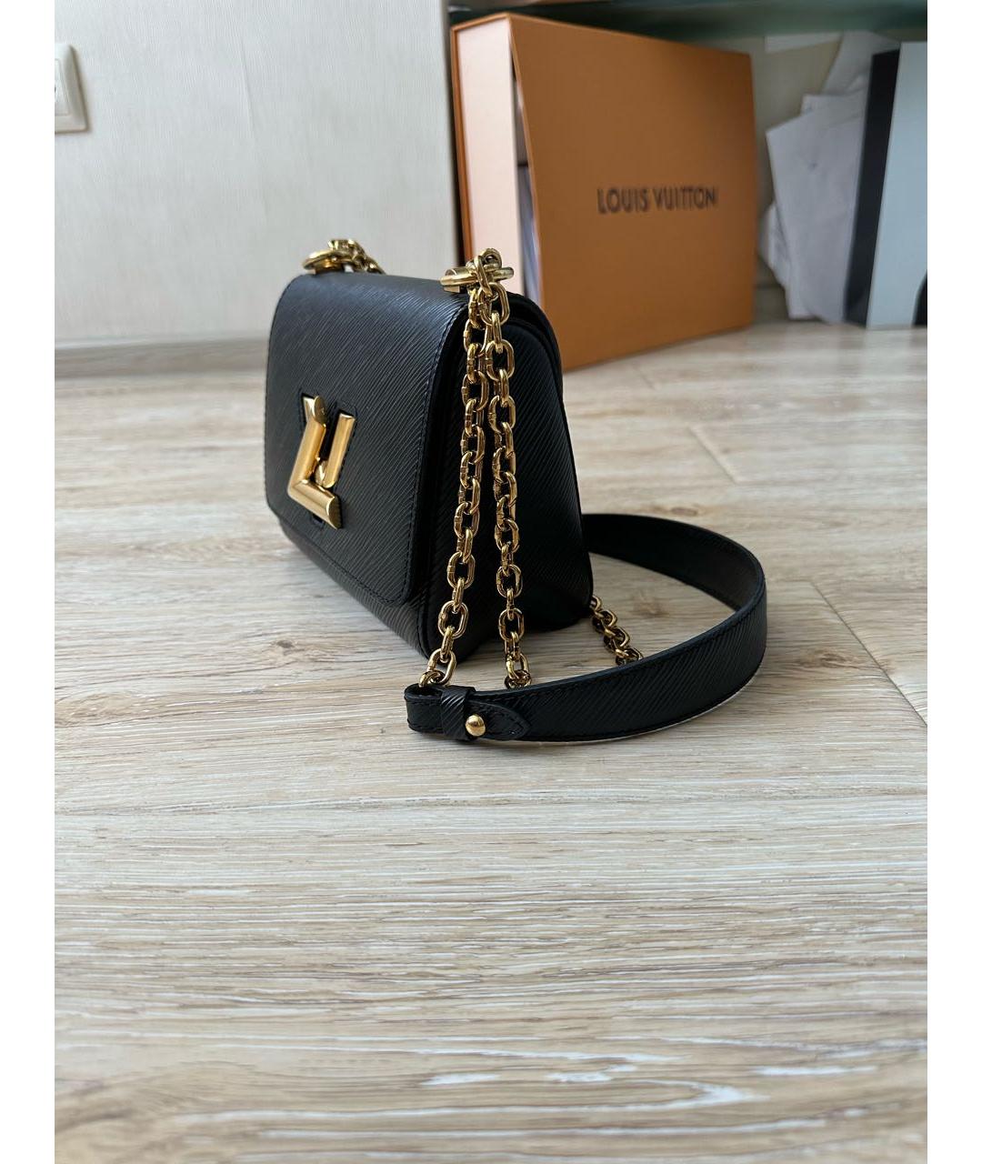 LOUIS VUITTON Черная кожаная сумка через плечо, фото 2