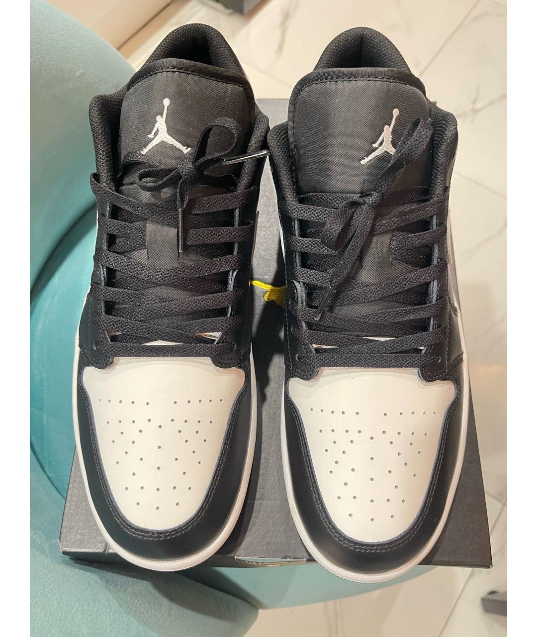 NIKE Черные кожаные низкие кроссовки / кеды, фото 2