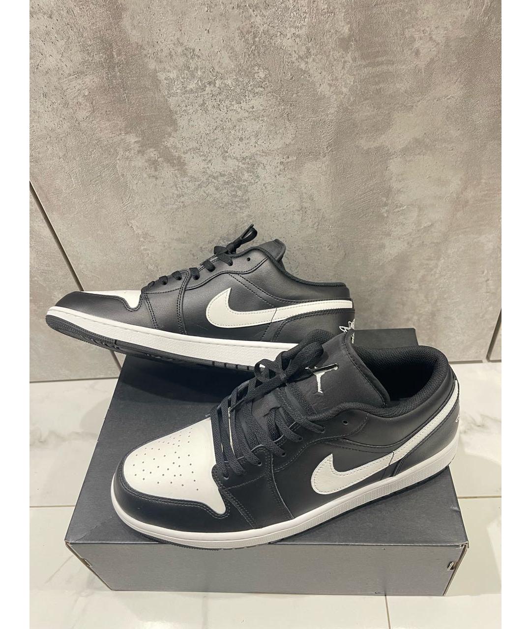 NIKE Черные кожаные низкие кроссовки / кеды, фото 6