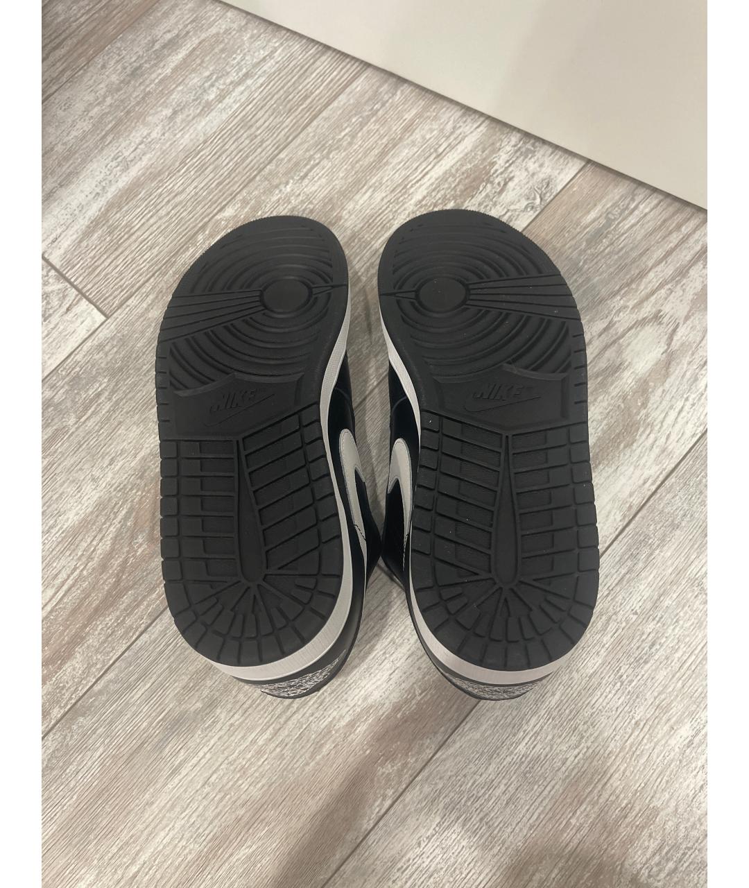 NIKE Черные кожаные низкие кроссовки / кеды, фото 4