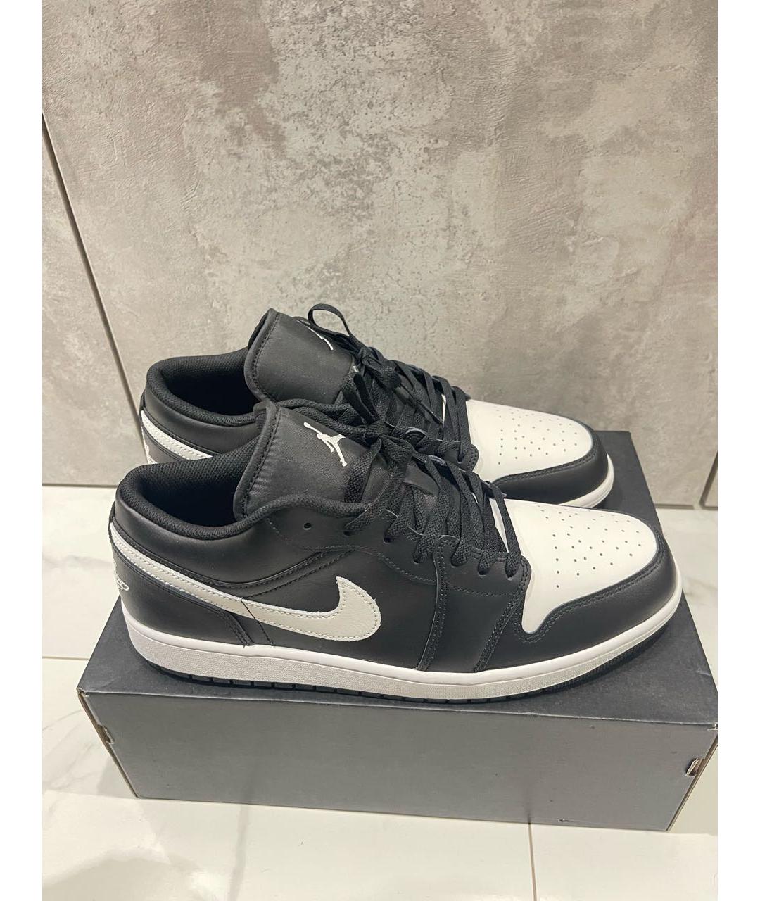 NIKE Черные кожаные низкие кроссовки / кеды, фото 5